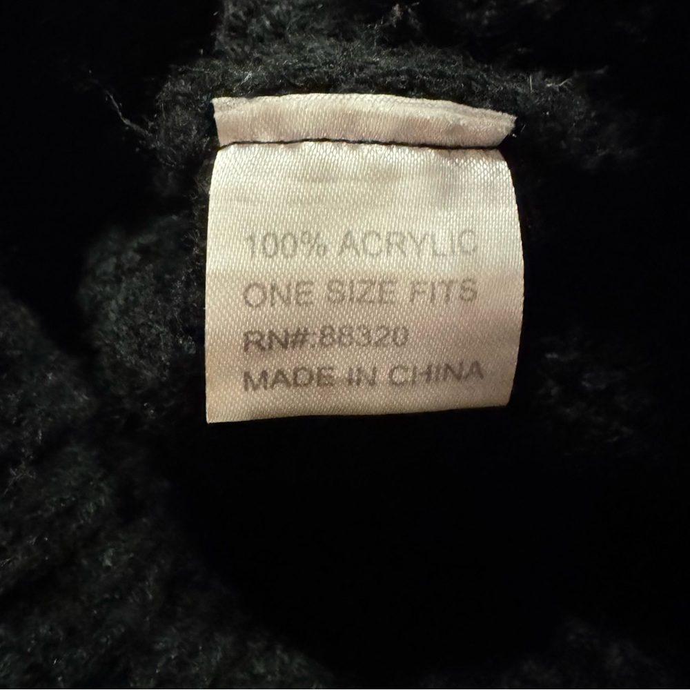 Black and Yellow Knit Pom-Pom Beanie Hat - Picture 3 of 3